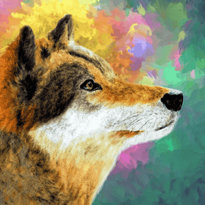 Bunter Wolf Tiermotiv Diamond Painting