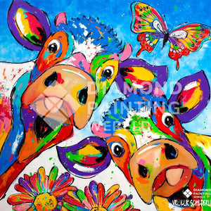 Kühe im Frühling Bauernhof Diamond Painting