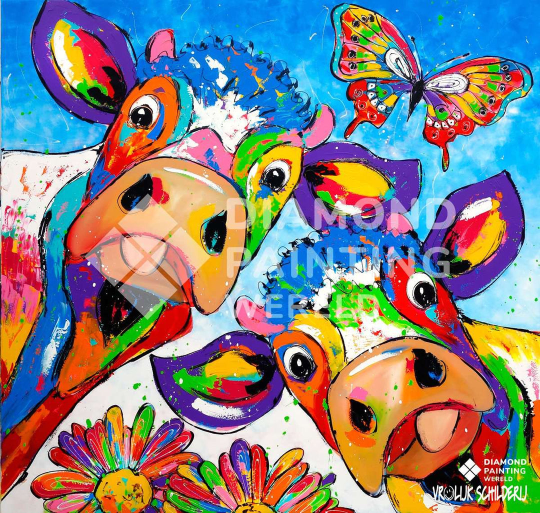 Kühe im Frühling Bauernhof Diamond Painting