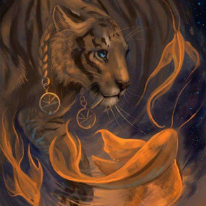 Löwe und Fisch Fantasy Diamond Painting