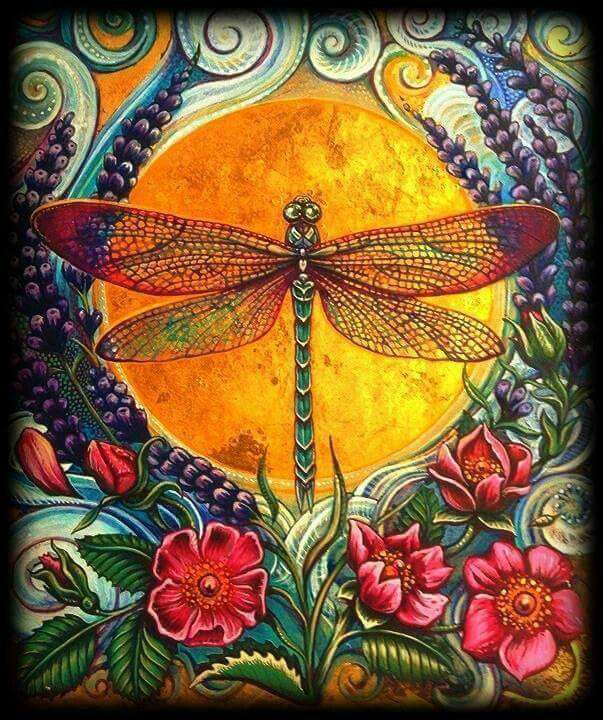 Kunstvolle Libelle Diamond Painting
