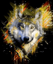Kunstvoller Wolf Tiermotiv Diamond Painting