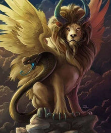 Geflügelter Löwe Fantasy Diamond Painting