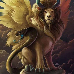 Geflügelter Löwe Fantasy Diamond Painting