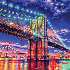 Brooklyn Brücke Diamond Painting Nachtmotiv
