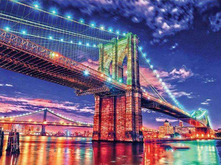 Brooklyn Brücke Diamond Painting Nachtmotiv