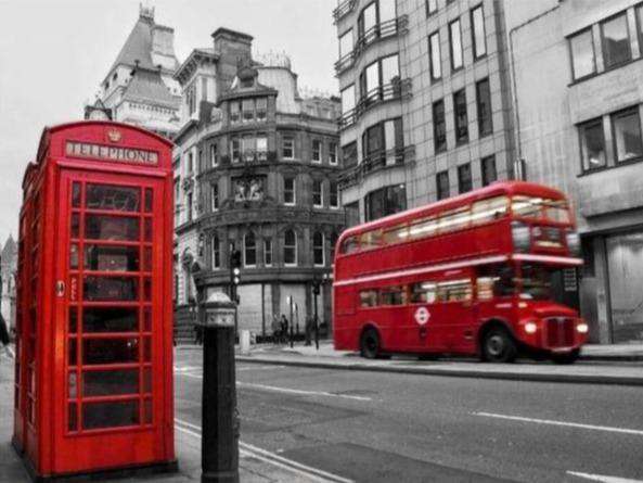London Bus und Telefonzelle Diamond Painting
