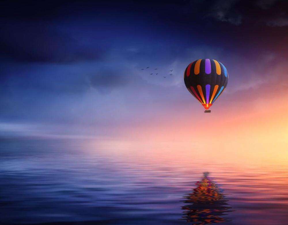 Heißluftballon Landschaft Diamond Painting