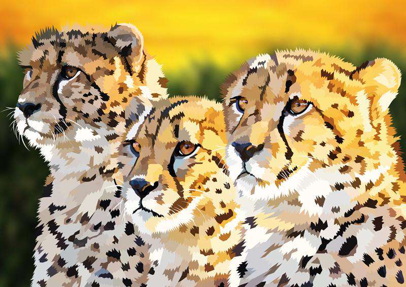 Leopardenfamilie Diamond Painting