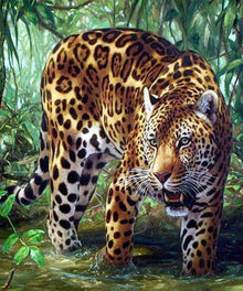 Leopard im Wasser Diamond Painting