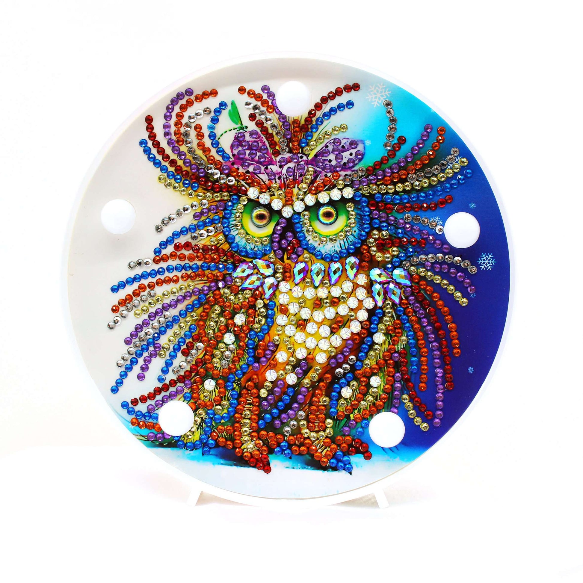 Rond Diamond Painting Lampje Majestueuze Uil