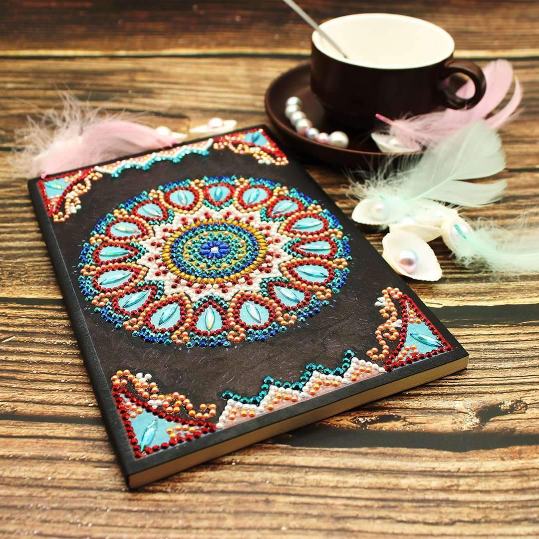 Farbiges Mandala Diamond Painting Notizbuch Motiv