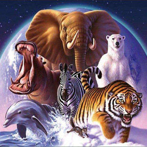 Tierwelt im Mondschein Diamond Painting