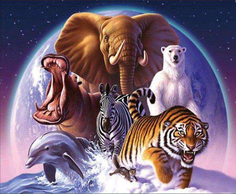 Tierwelt im Mondschein Diamond Painting