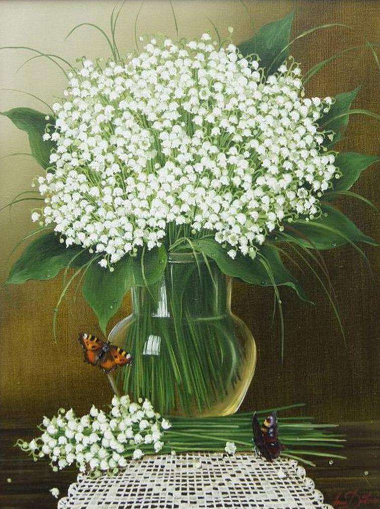 Maiglöckchen Blumenstrauß Diamond Painting