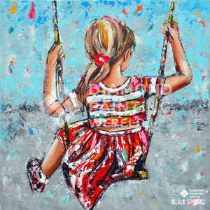 Mädchen auf Schaukel Diamond Painting