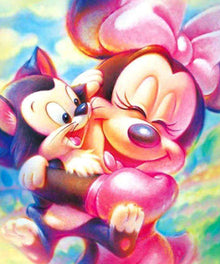 Minnie Maus mit Kätzchen Diamond Painting