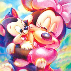 Minnie Maus mit Kätzchen Diamond Painting