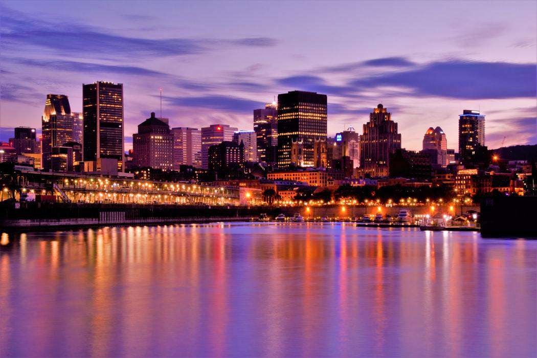 Montreal Skyline bei Abend Diamond Painting Motiv
