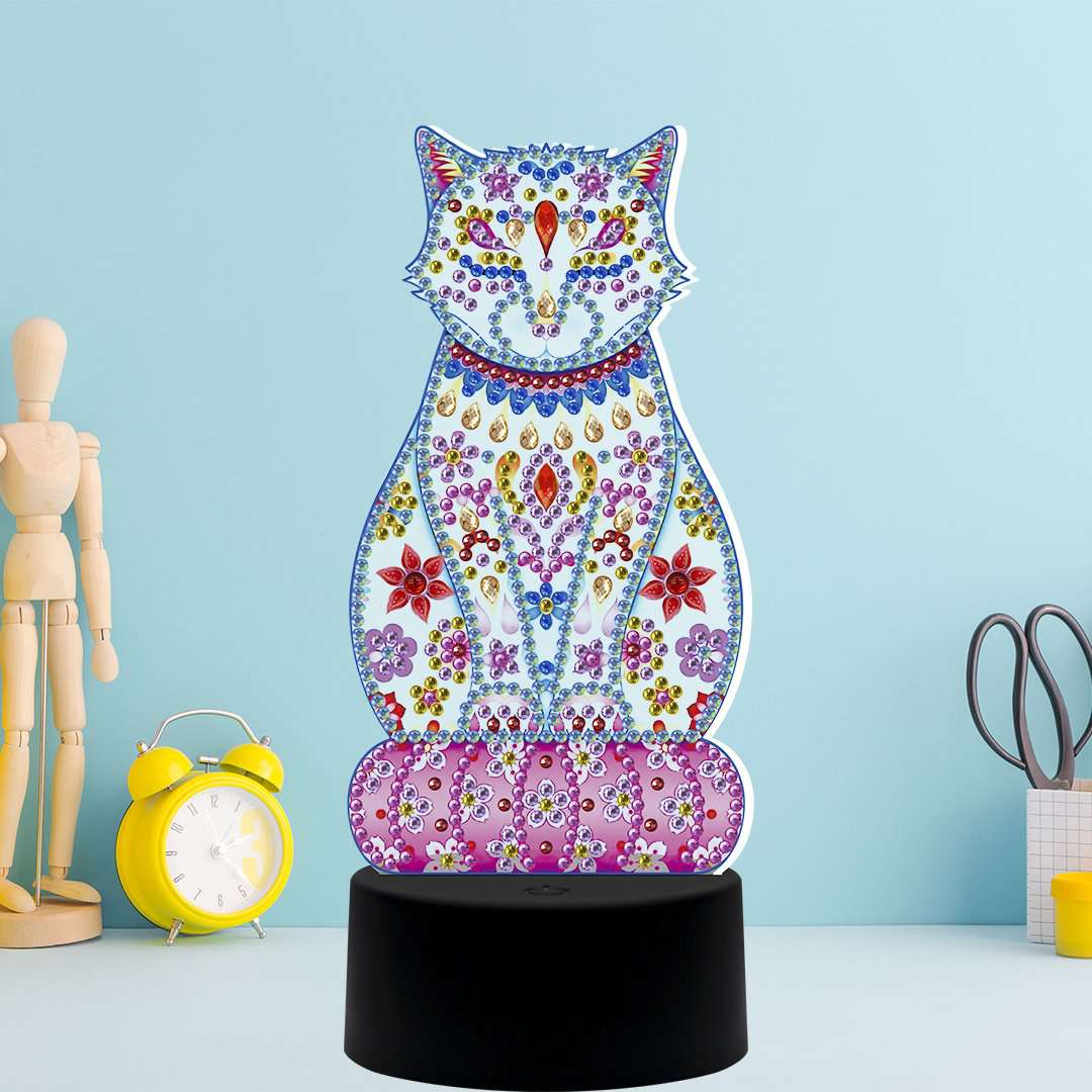 DP Lampe Schöne Katze Diamond Painting Leuchte