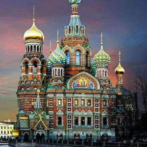 Bunter Palast am Wasser Diamond Painting