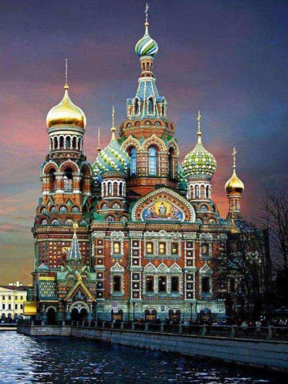 Bunter Palast am Wasser Diamond Painting