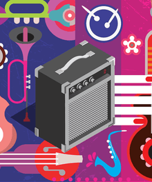 Bunte Musik Illustration Diamond Painting Motiv