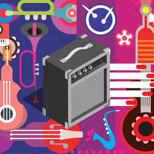 Bunte Musik Illustration Diamond Painting Motiv