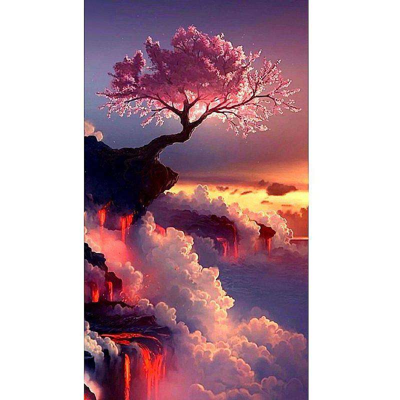 Geheimnisvolle Klippe Diamond Painting Motiv
