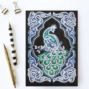 Eleganter Pfau Diamond Painting Notizbuch Motiv, Bild 2