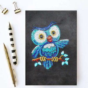 Blaue Eule Diamond Painting Notizbuch Motiv, Bild 2