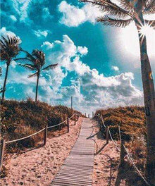 Zum Strand Landschaftsmotiv Diamond Painting Motiv