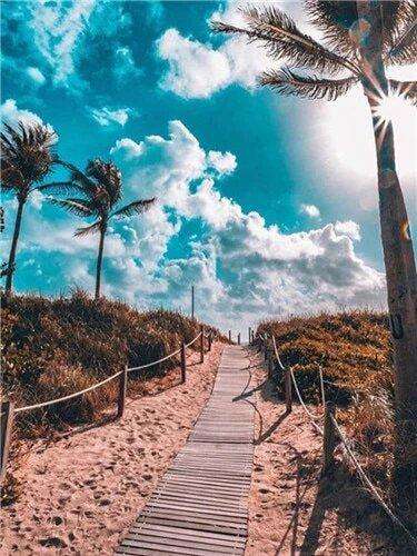 Zum Strand Landschaftsmotiv Diamond Painting Motiv