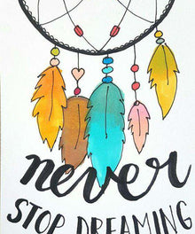 Never Stop Dreaming Schriftmotiv Diamond Painting
