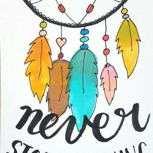 Never Stop Dreaming Schriftmotiv Diamond Painting