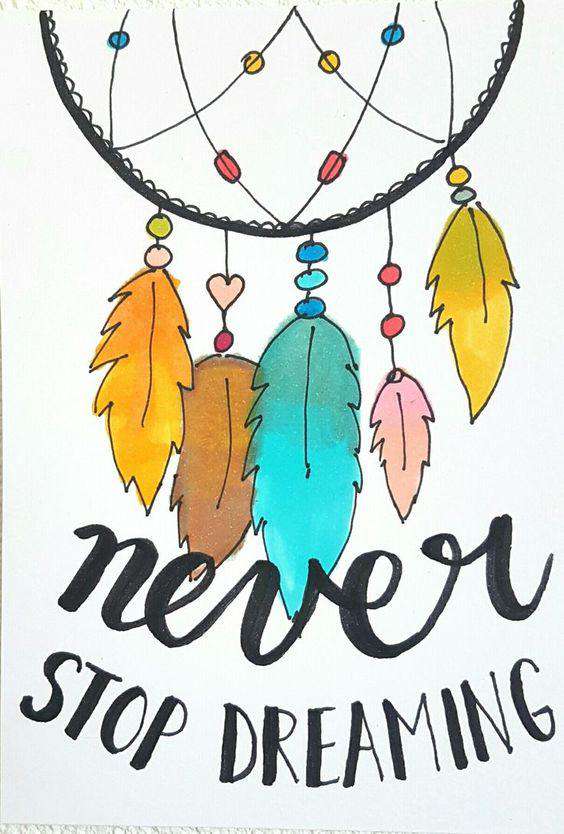 Never Stop Dreaming Schriftmotiv Diamond Painting