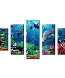 Delfine im Ozean Pentaptychon Diamond Painting