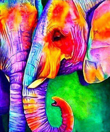 Bunter Elefant mit Farben Diamond Painting Motiv