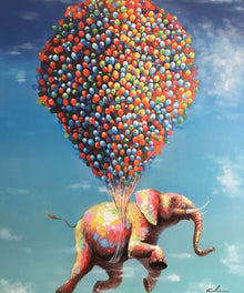 Elefant mit Ballons Diamond Painting Motiv