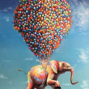 Elefant mit Ballons Diamond Painting Motiv