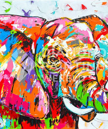 Elefant mit Tulpe Diamond Painting
