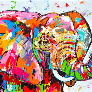 Elefant mit Tulpe Diamond Painting