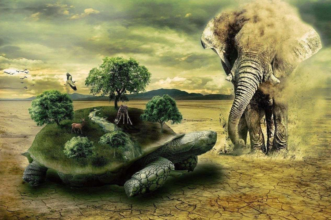Elefant in der Traumwelt Diamond Painting Motiv