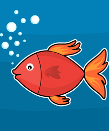 Oranger Fisch im Meer Diamond Painting Motiv