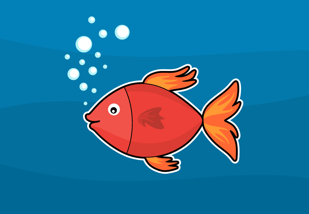 Oranger Fisch im Meer Diamond Painting Motiv
