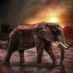 Alter Elefant unterwegs Diamond Painting Motiv