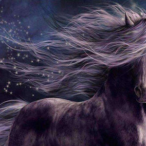 Mystisches Pferd in der Nacht Diamond Painting Motiv
