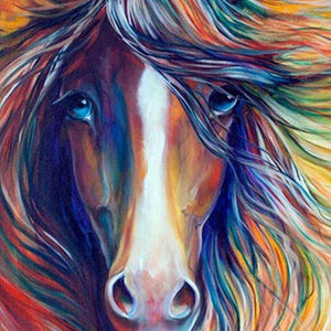 Buntes Pferdeportrait Diamond Painting Motiv