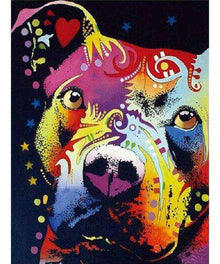 Bunter Pitbull Diamond Painting Hundemotiv
