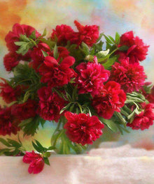 Kunstvolle rote Blumen Diamond Painting